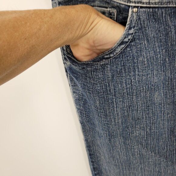 Ethyl Classic Womens Stretch Denim Jeans Sz 14 Mid-Rise Slim Fit Dark Wash - Picture 5 of 12